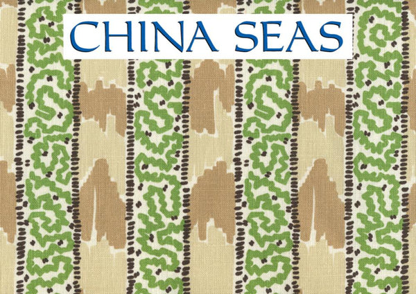 Bijou Stripe Brown Beige Green Taupe Sample Fabric 