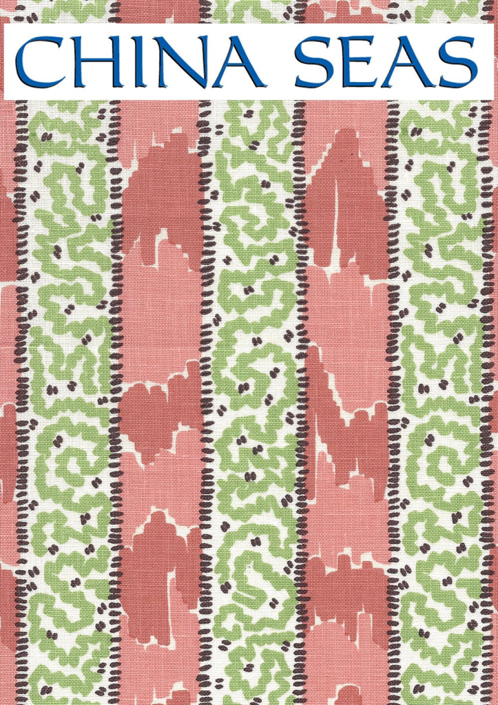 Bijou Stripe Jungle Green New Shrimp Brown Sample Fabric 