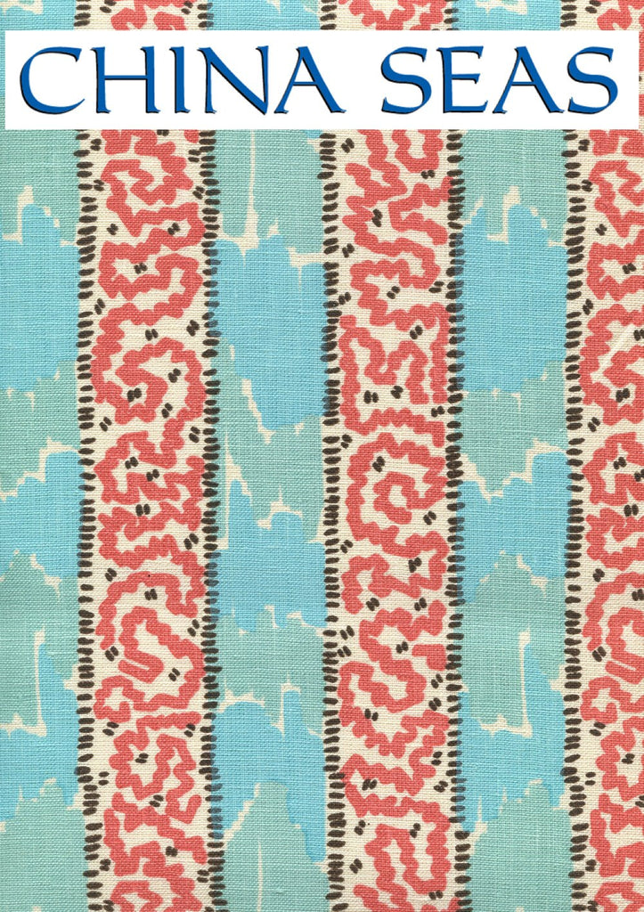 Bijou Stripe New Blue Brown New Shrimp Sample Fabric 
