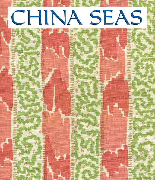 Bijou Stripe New Shrimp Greens Camel Sample Fabric 