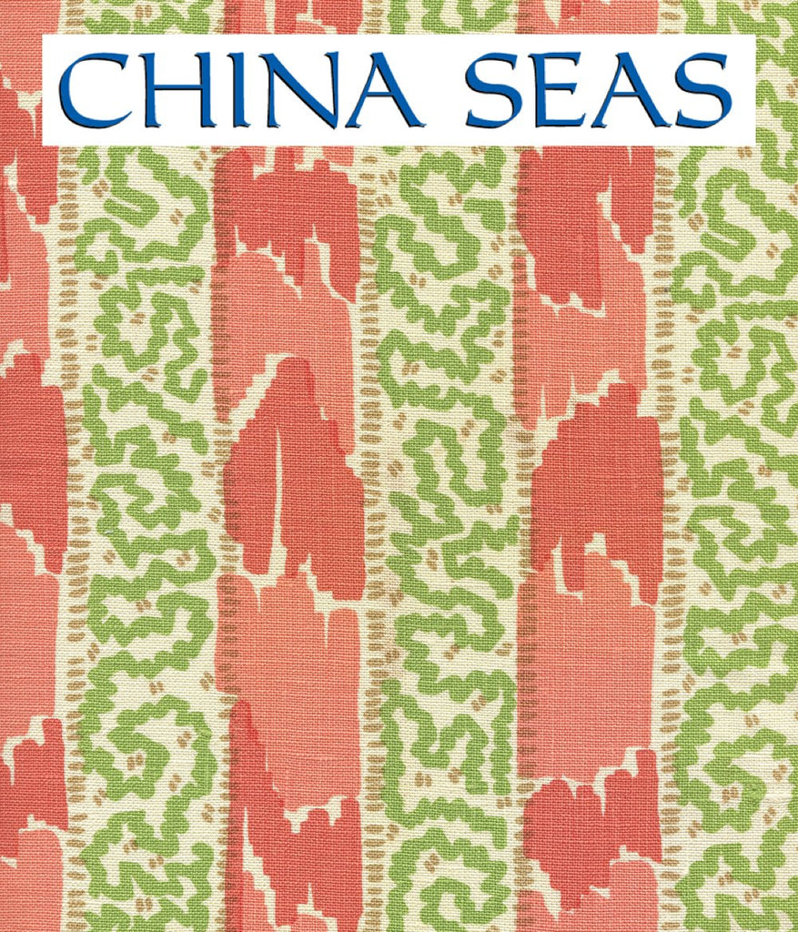 Bijou Stripe New Shrimp Greens Camel Sample Fabric 