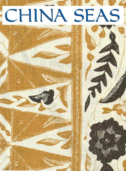 Biron Batik Camel Brown on Ecru Sample Fabric 