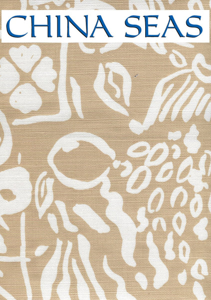 Bonaire II Custom Beige on White Sample Fabric 