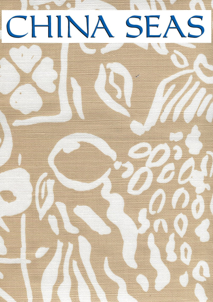 Bonaire II Custom Beige on White Sample Fabric 