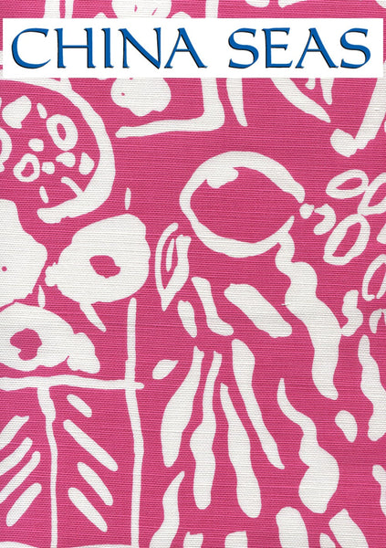 Bonaire II Custom Magenta on White Sample Fabric 