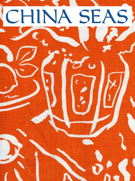 Bonaire New Orange on White Sample Fabric 