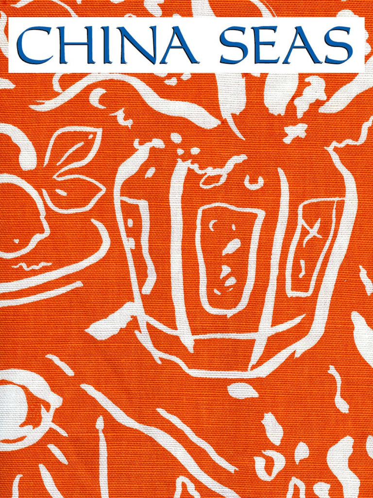 Bonaire New Orange on White Sample Fabric 