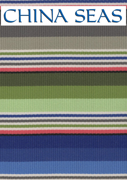 Cabana Stripe Multi Blue Green Magenta Sample Fabric 