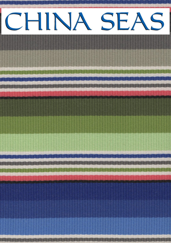 Cabana Stripe Multi Blue Green Magenta Sample Fabric 