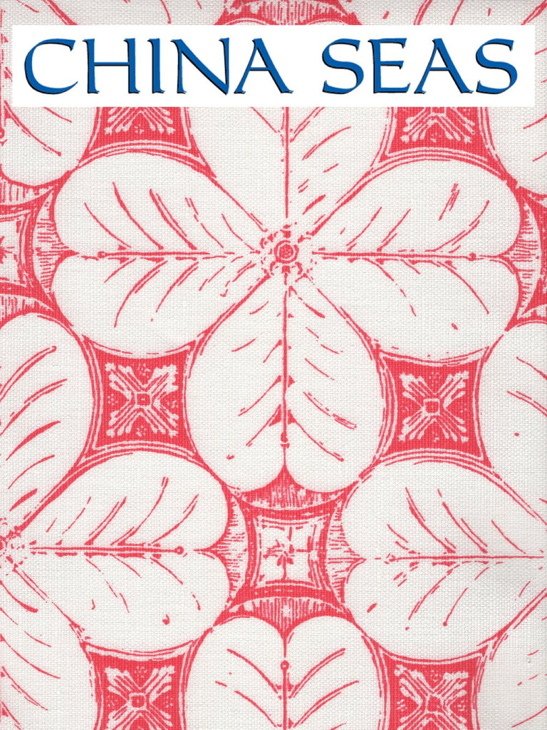 China Flower One Color Pink on White linen Cotton Sample Fabric 