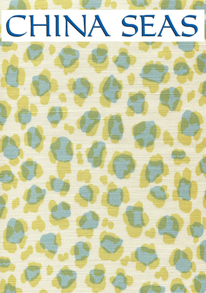Conga Line Aqua Pistachio on Tint Sample Fabric 