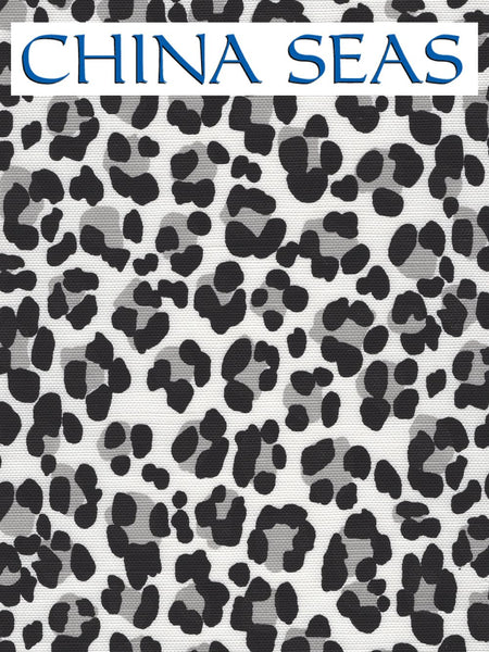 Conga Line Black Grey on White Sample Fabric 