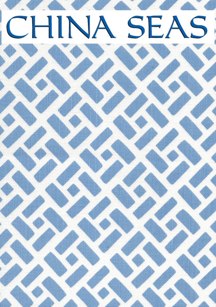 Edo French Blue on White Sample Fabric 