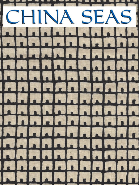 Fez Background Black on Tan Sample Fabric 