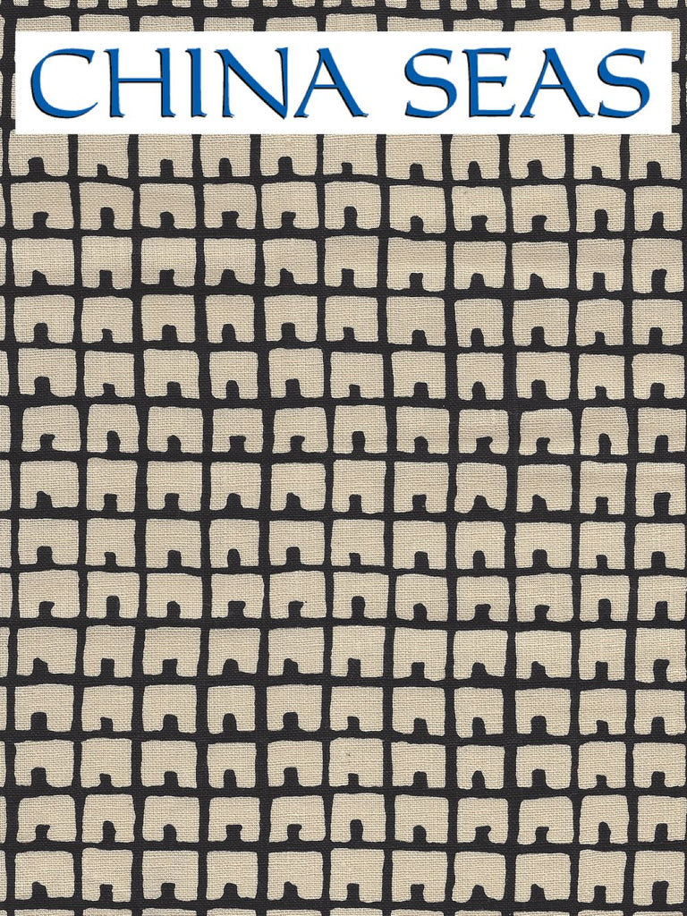 Fez Background Black on Tan Sample Fabric 