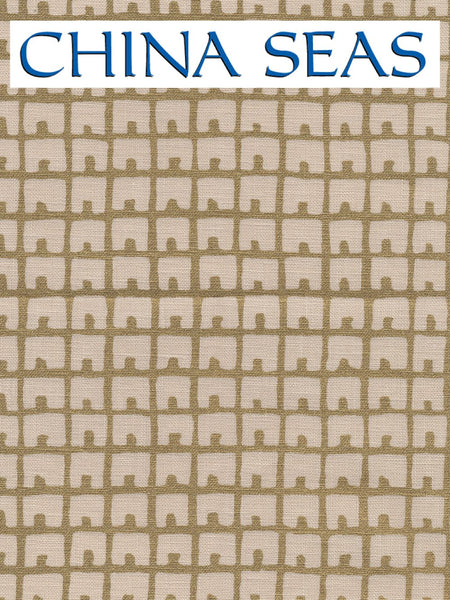 Fez Background Gold Metallic on Tan Sample Fabric 
