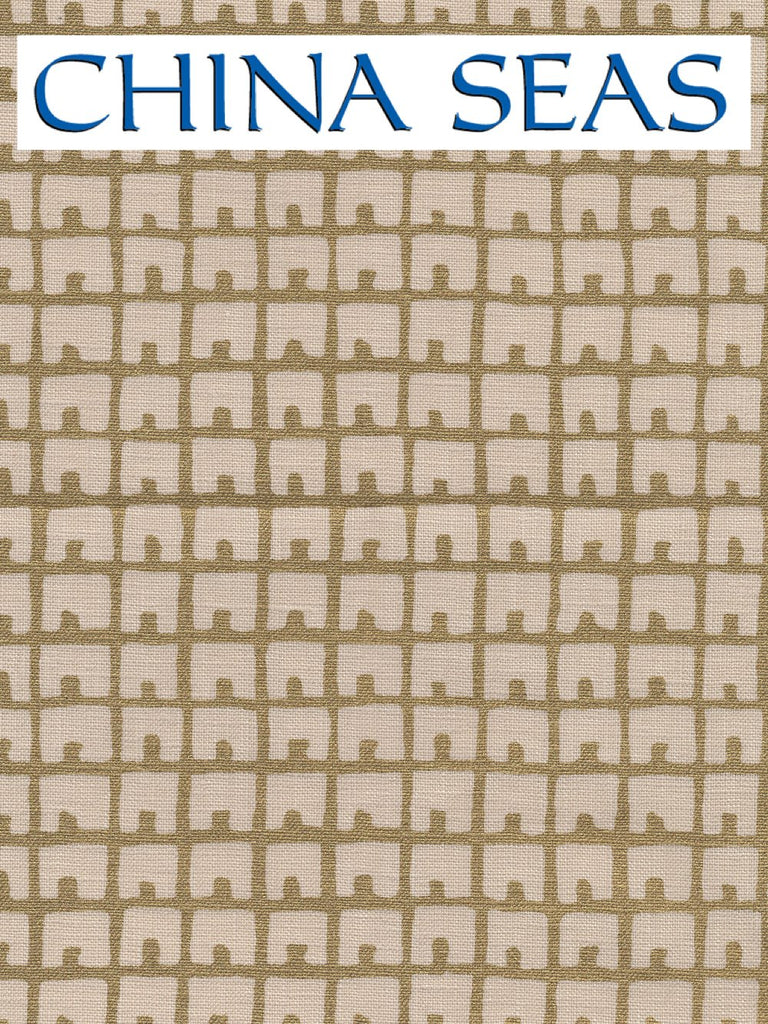 Fez Background Gold Metallic on Tan Sample Fabric 
