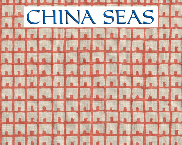 Fez Background Orange on Tan Sample Fabric 