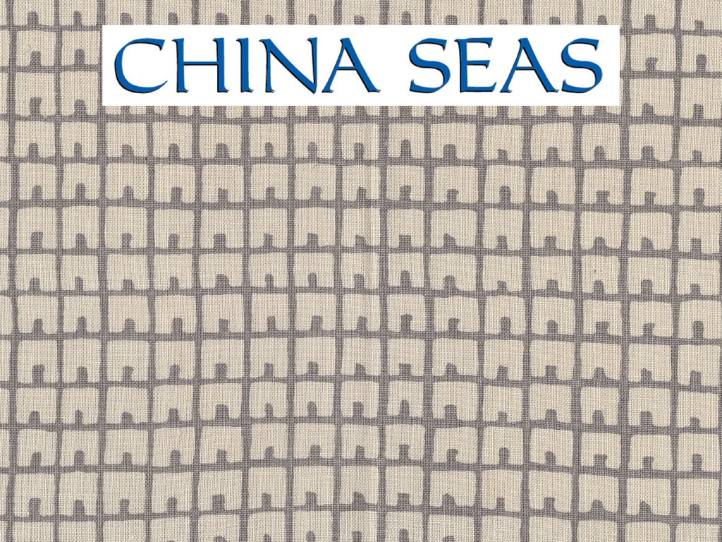 Fez Background Steel Grey on Tan Sample Fabric 