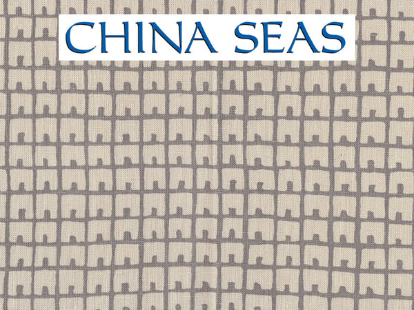 Fez Background Steel Grey on Tan Sample Fabric 