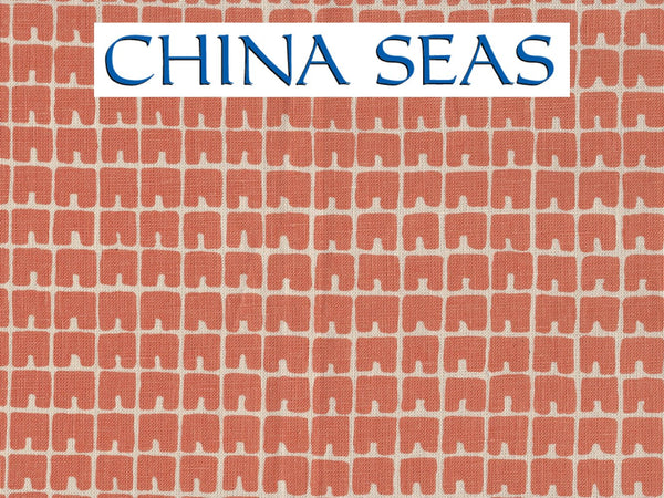 Fez II Orange on Tan Sample Fabric 