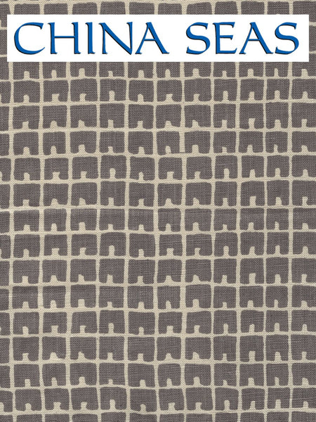 Fez II Steel Gray on Tan Sample Fabric 