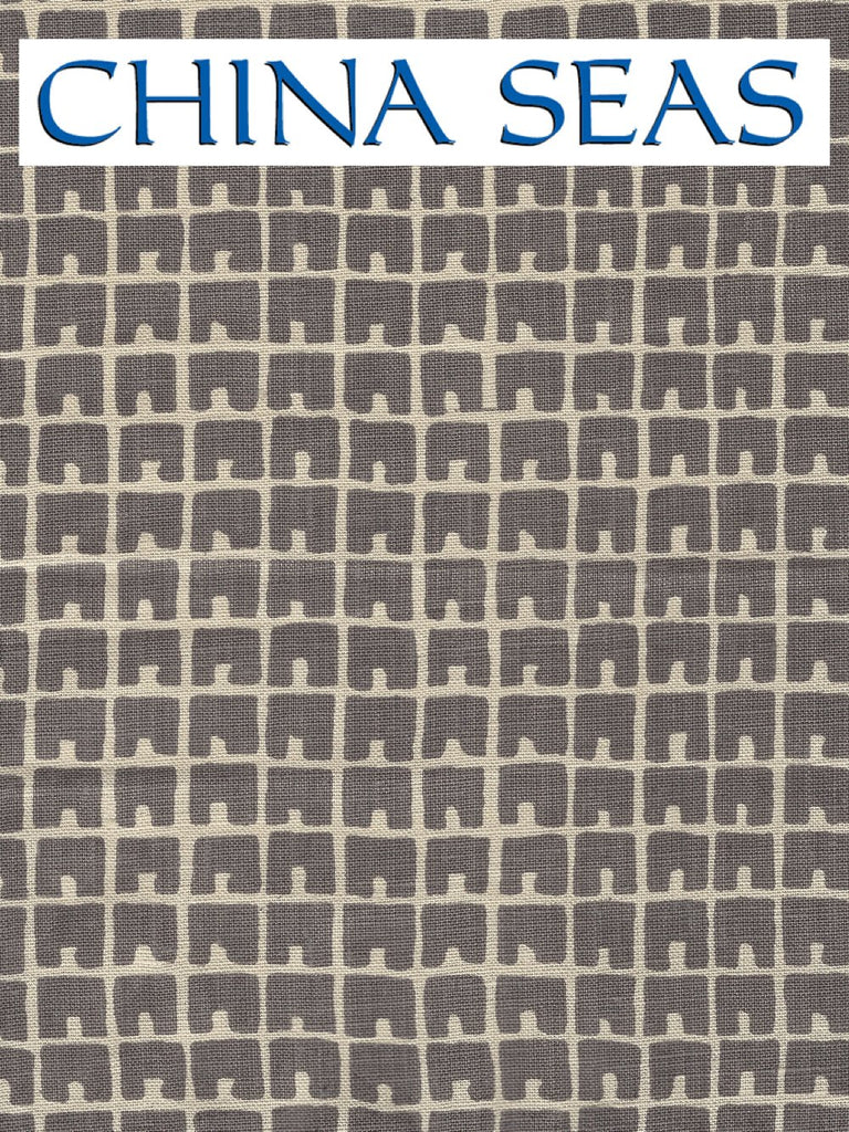 Fez II Steel Gray on Tan Sample Fabric 