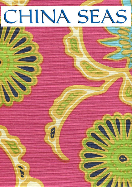 Flora II Pink Yellow Green Blue Sample Fabric 