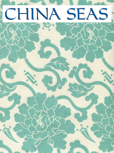 Florals Turquoise on Tint Sample Fabric 