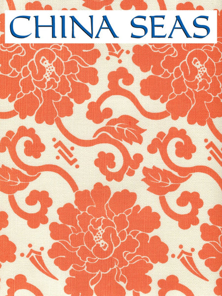 Florals Orange on Tint Sample Fabric 