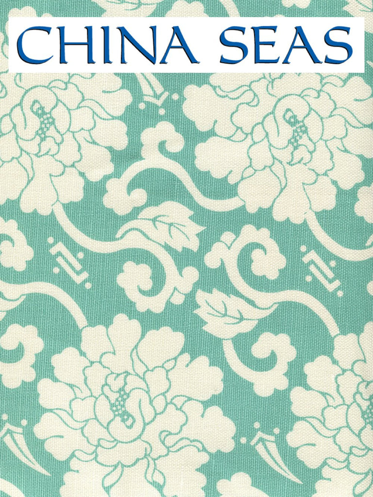 Florals Reverse Dark Turquoise on Tint Sample Fabric 