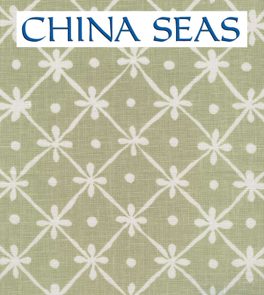 GATE HOUSE REVERSE ONE COLOR SAGE GREEN ON WHITE OYSTER Sample Wallpaper 