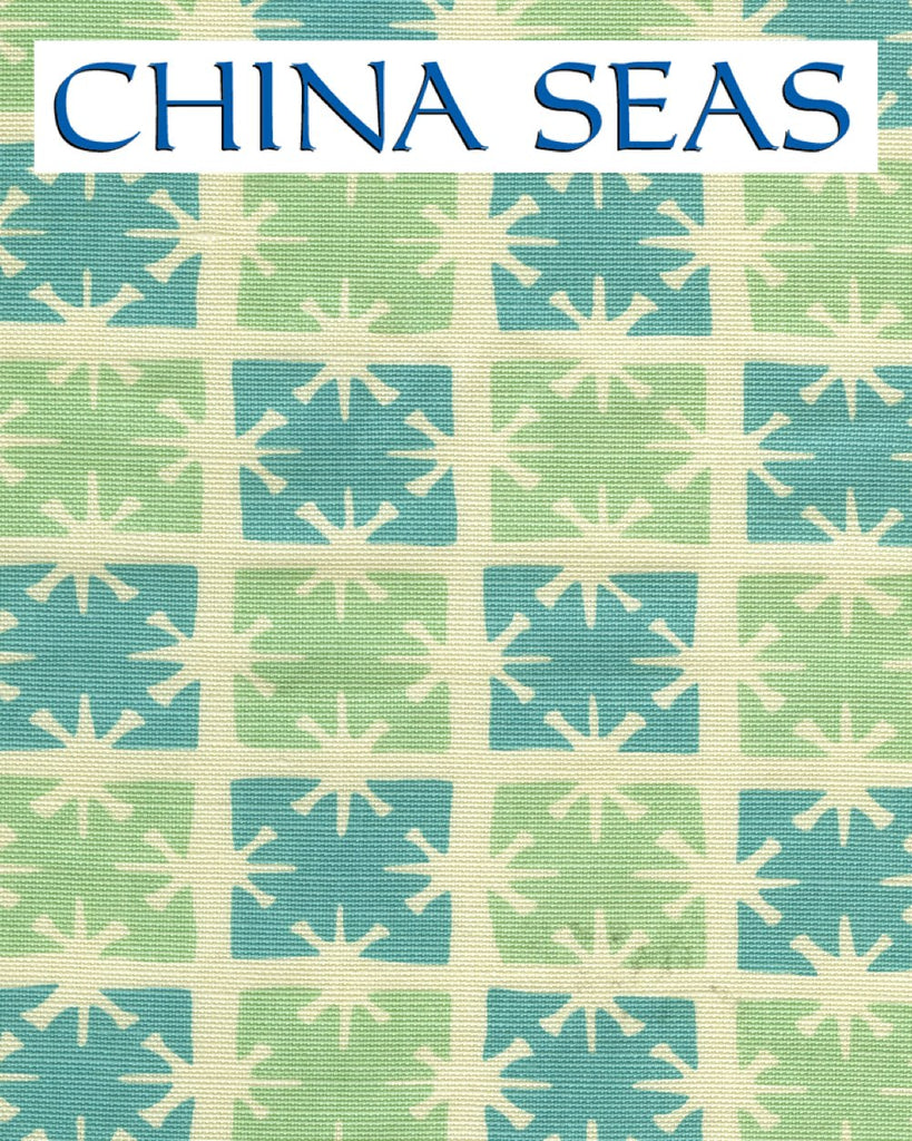Georgia Small Scale Aqua Turquoise on Tint Sample Fabric 