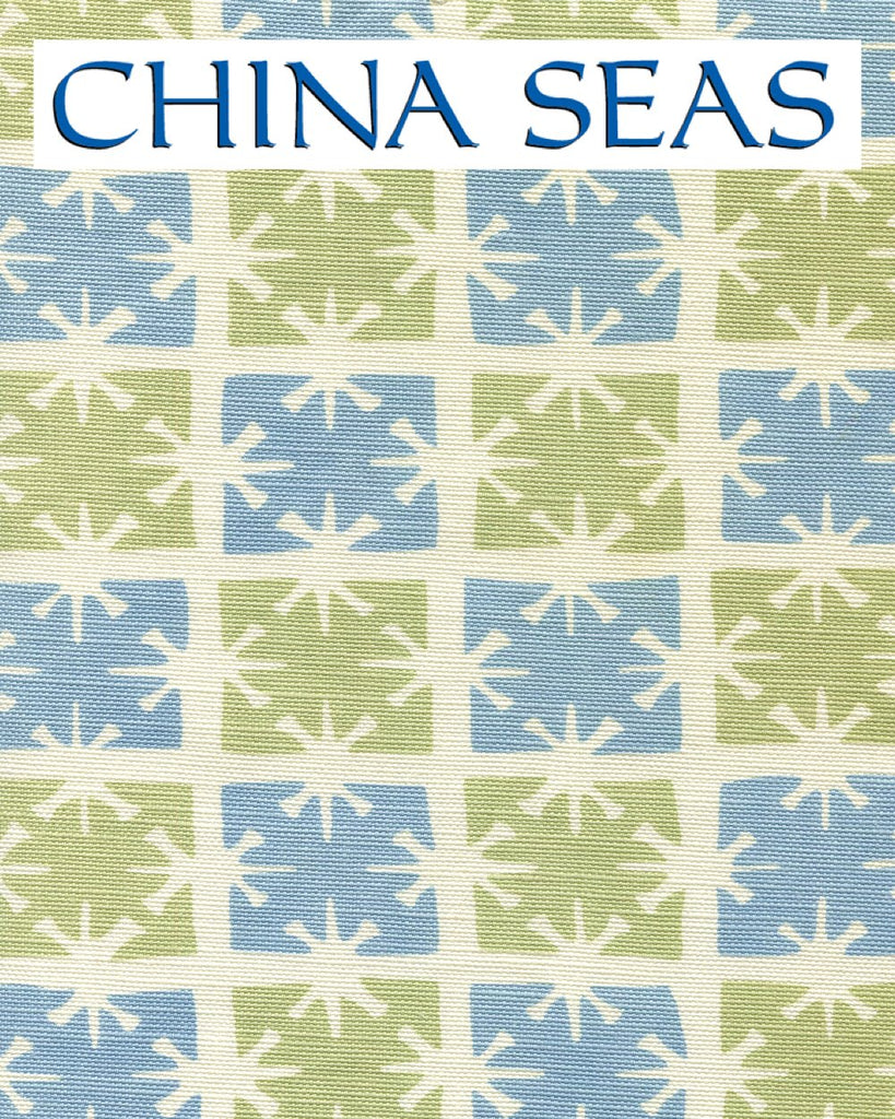 Georgia Small Scale French Green Windsor Blue Sample Fabric 