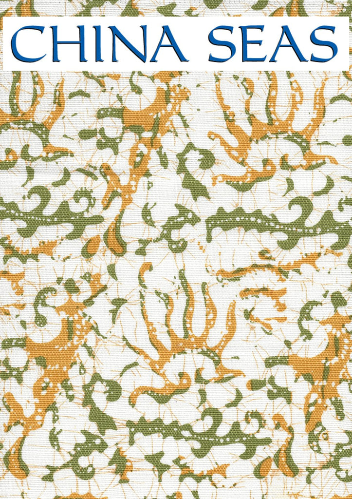 Hulai Batik Green Yellow on White Sample Wallpaper 