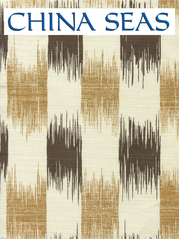 II Blue Ikat Camel Chocolate on Tint DW | Retro Walls