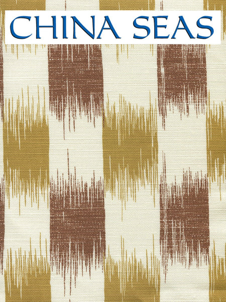 II Blue Ikat Camel Tobacco on Tint Sample Fabric 