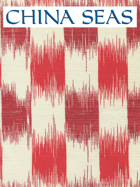 II Blue Ikat Coral Merlot on Tint DW Wallpaper