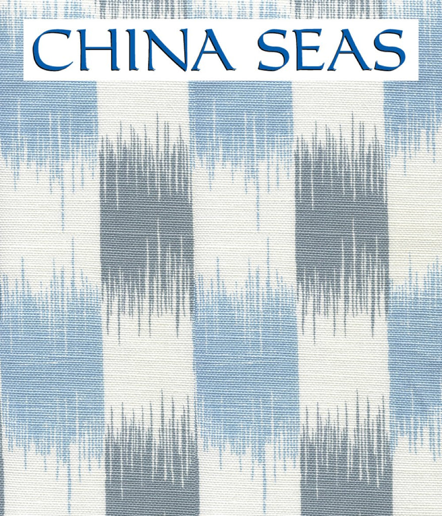 II Blue Ikat Grayish Windsor on White Sample Wallpaper 