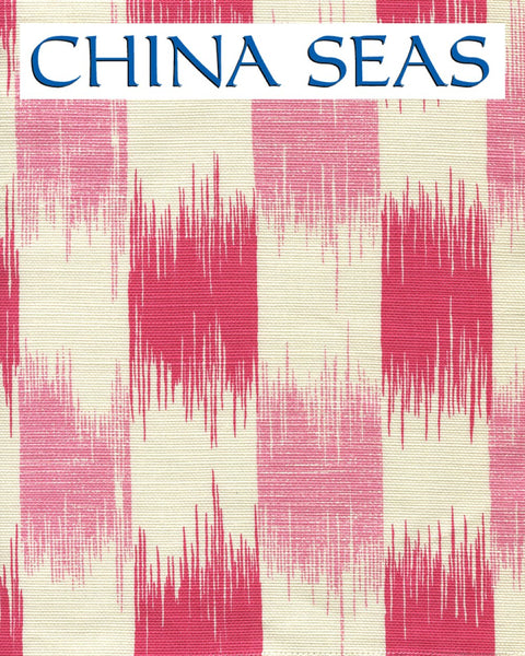 II Blue Ikat Magenta Pink on Tint Sample Fabric 