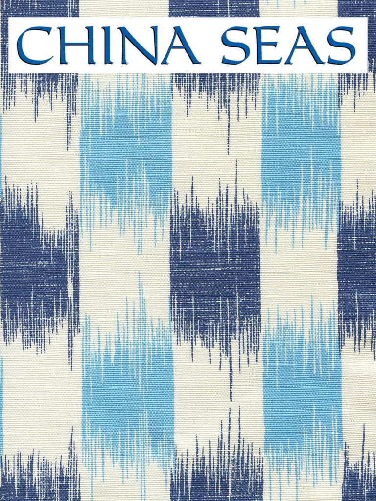 II Blue Ikat Sky Navy on Tint Sample Fabric 