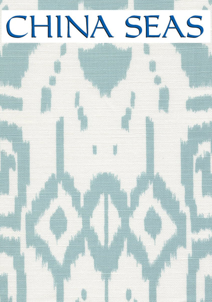 Island Ikat Bali Blue on White Sample Fabric 