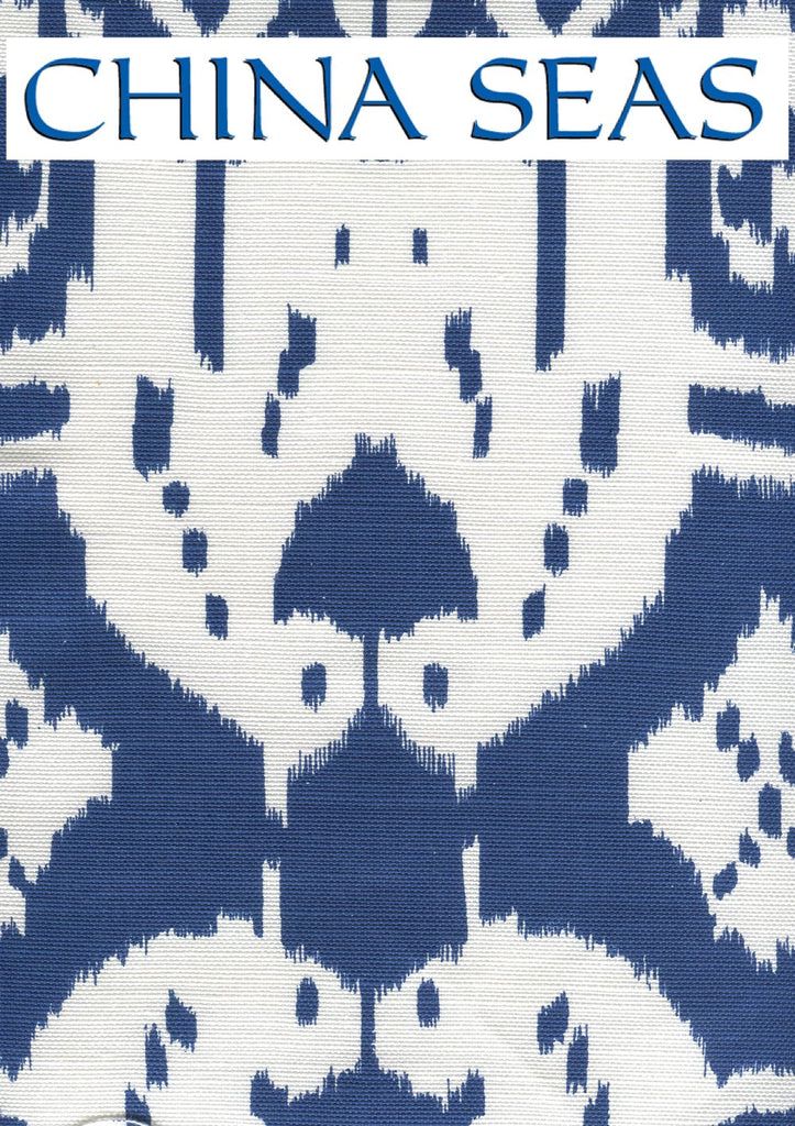 Island Ikat Dark Blue on White Sample Fabric 