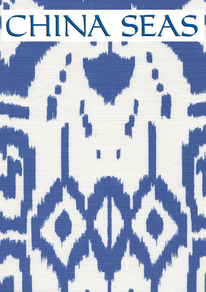 Island Ikat Royal Blue on White Sample Fabric 