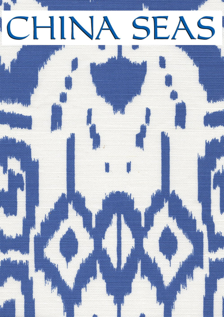 Island Ikat Royal Blue on White Sample Fabric 