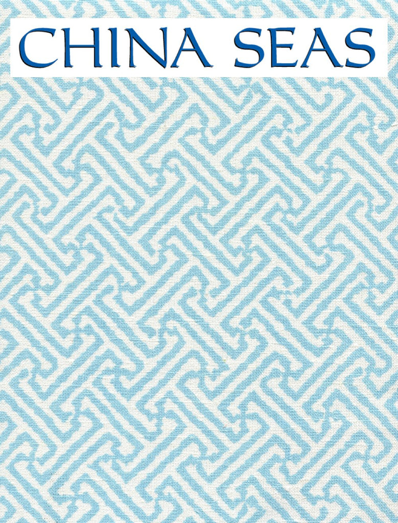 Java Java Aqua on White Linen Sample Fabric 