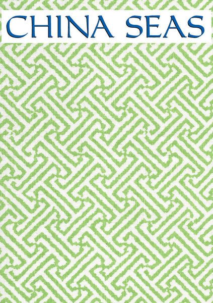 Java Java Jungle Green on White Linen Sample Fabric 