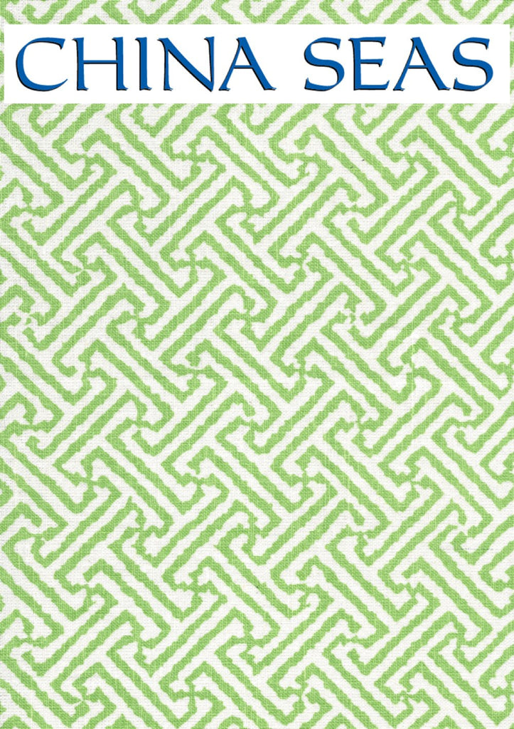 Java Java Jungle Green on White Linen Sample Fabric 