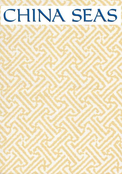 Java Java Yellow on White Linen Sample Fabric 