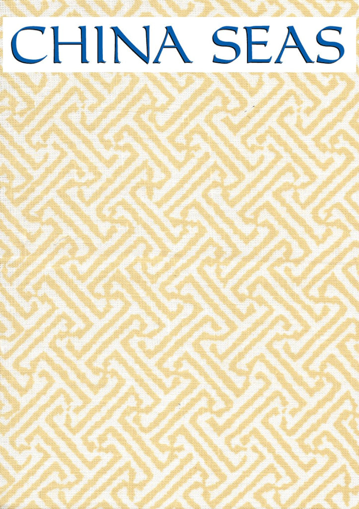 Java Java Yellow on White Linen Sample Fabric 